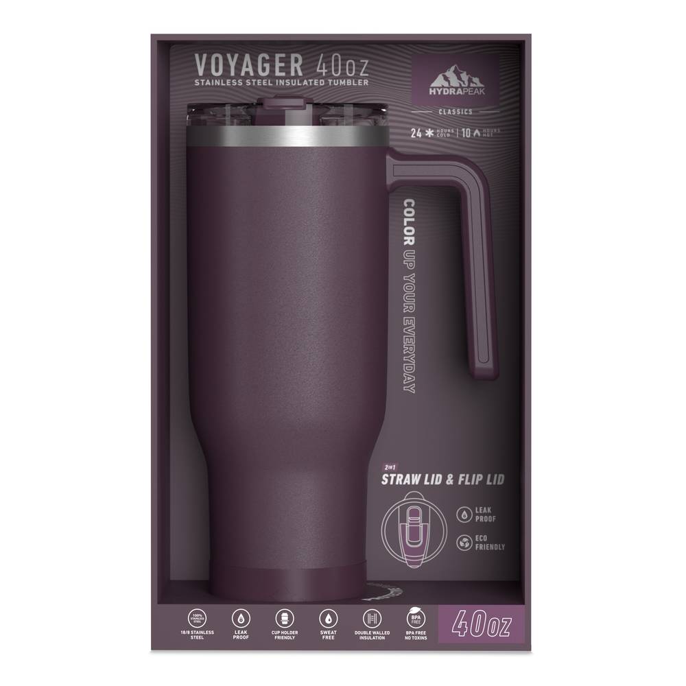 Hydrapeak Voyager Tumbler With Straw Lid (burgundy)