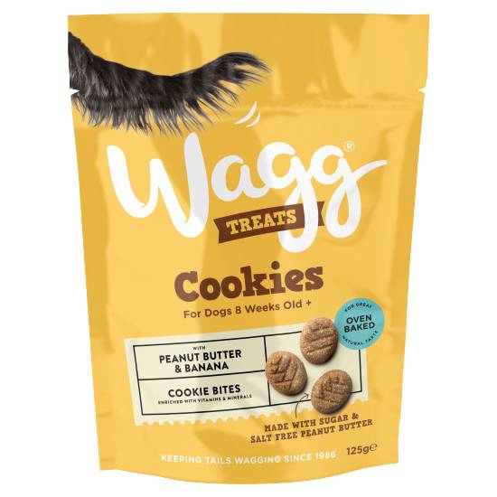 Wagg Peanut Butter-Banana, Cookie Dog Treats (125g)