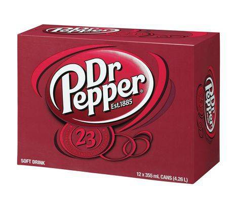 Dr pepper régulier (caisse, canettes consignées 12/355 ml) - original soft drink (12 x 355 ml)