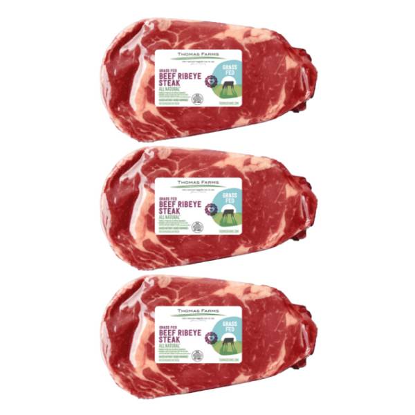 Thomas Farms Grass Fed Boneless Ribeye Steak Value Pack