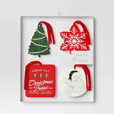 Wondershop Club Christmas Gift Tag, Red-Green-White (16 ct)