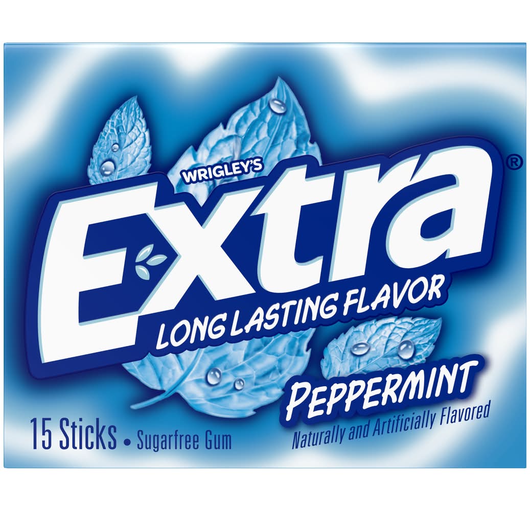 Wrigley's Extra Sugar Free Chewing Gum, Peppermint (3.2 oz, 15 ct)