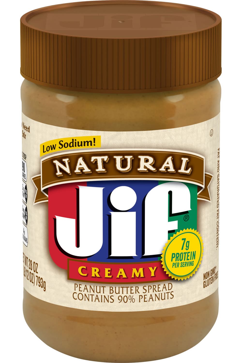 Jif Low Sodium! Natural Creamy Peanut Butter Spread (28 oz)