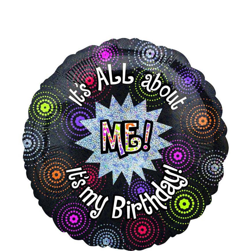 Uninflated Happy Birthday Balloon 18in - It's All About Me, 18in