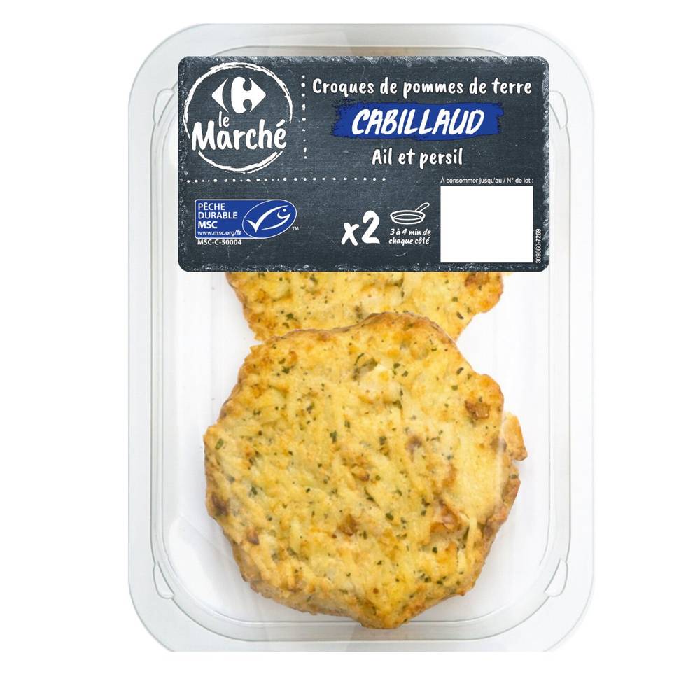 Carrefour Le Marché - Croques de pommes de terre cabillaud msc ail et persil
