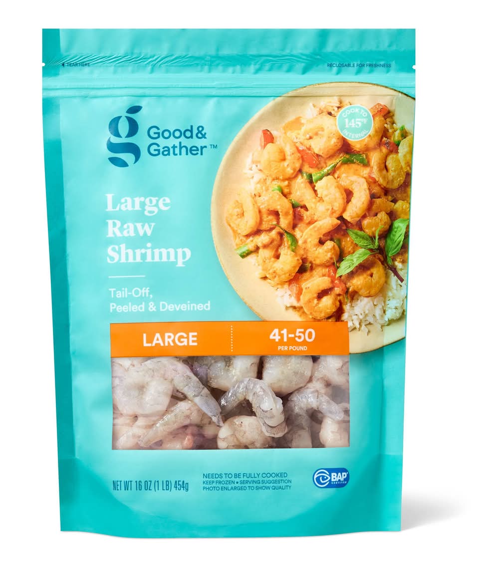 Good & Gather Large Tail Off Peeled & Deveined Raw Shrimps (16 oz)