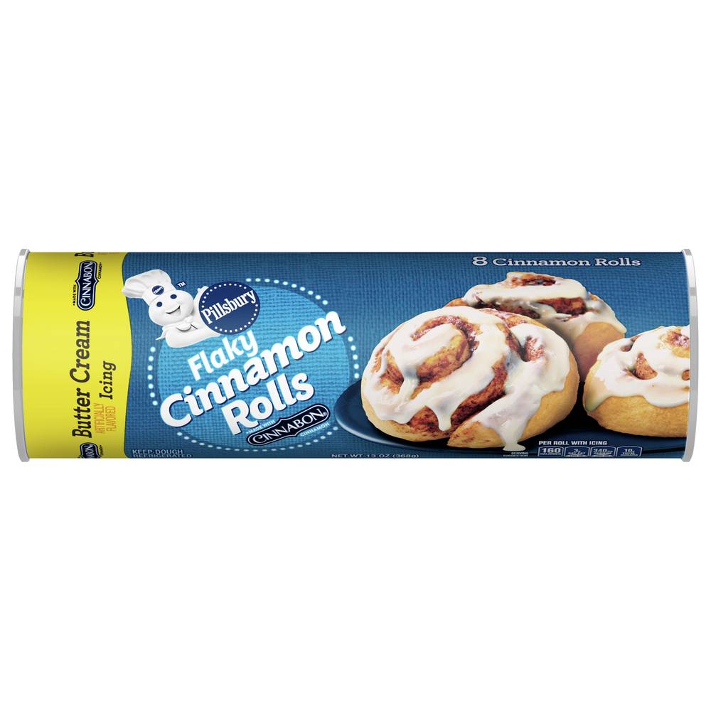 Pillsbury Flaky Cinnamon Rolls, Butter Cream (13 oz, 8 ct)