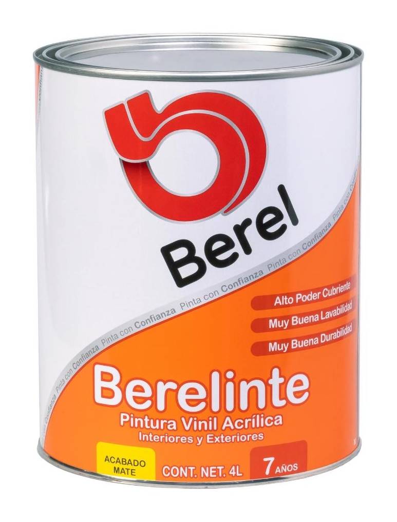 Berel · Pintura berelinte 7 vinil acrílica acabado mate (4 L)