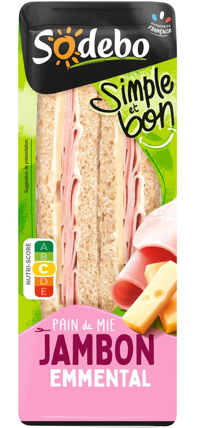 Sodebo - Simple et bon sandwich club pain de mie, jambon-emmental (2)