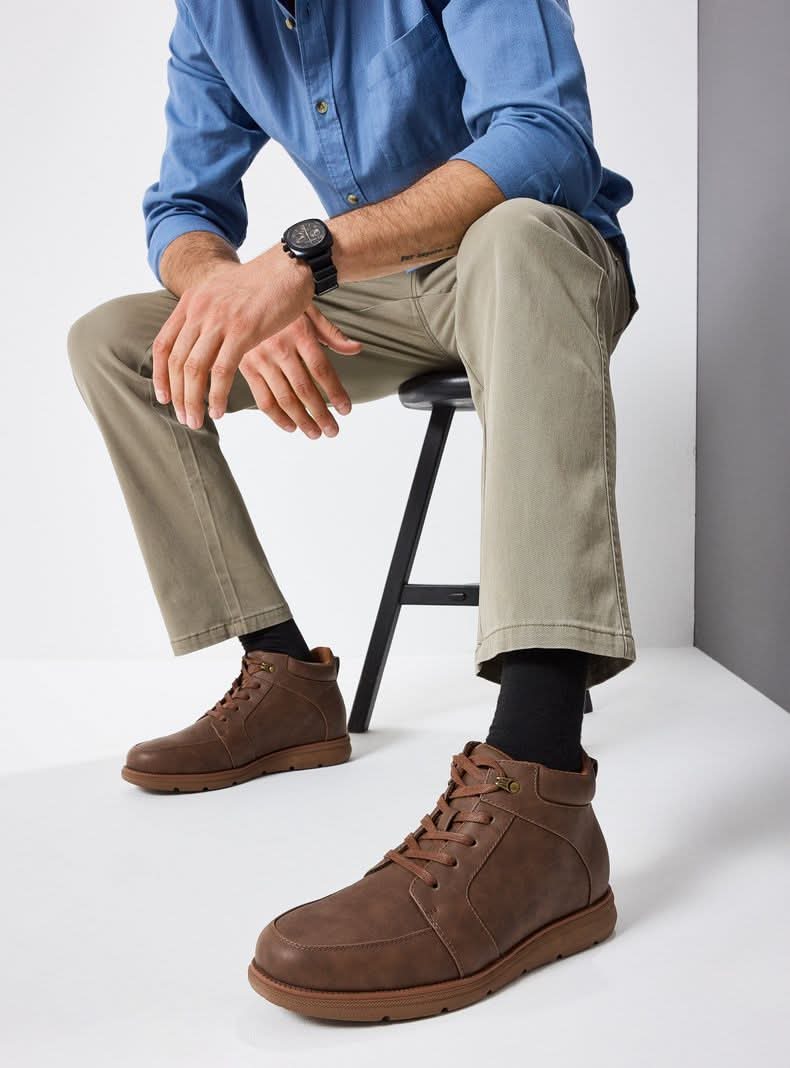 Rfores botín casual acordonado al tobillo hombre café oscuro 1 t 41