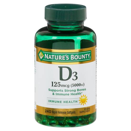 Nature's Bounty Vitamin D3 125 Mcg Softgels