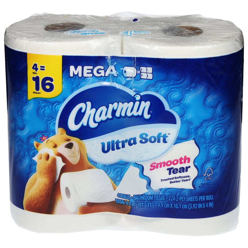 Charmin Ultra Soft Toilet Paper, 3.92'' * 4'' (4 ct)