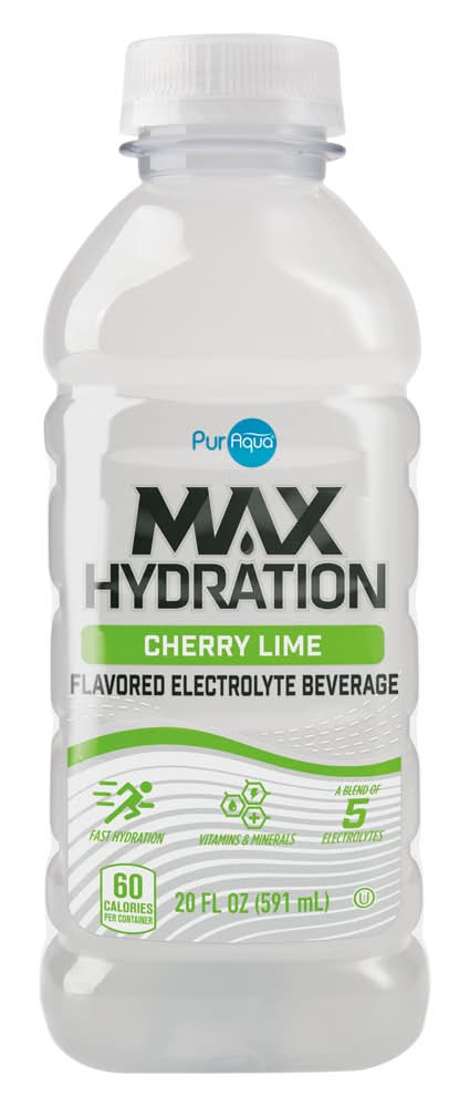 PurAqua Electrolyte Drink, Cherry Lime (20 fl oz)