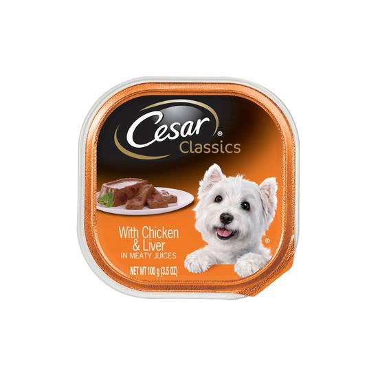 Cesar Classics Canine Cusine Chicken and Liver Dog Food Tray, 3.5 oz