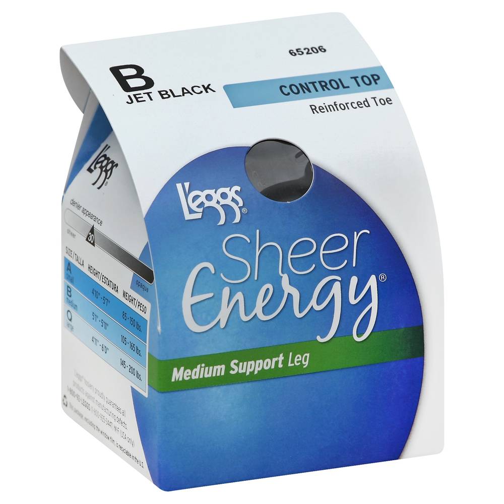 L'eggs Sheer Energy Revitalizing Sheer Pantyhose Reinforced Toe Control Top