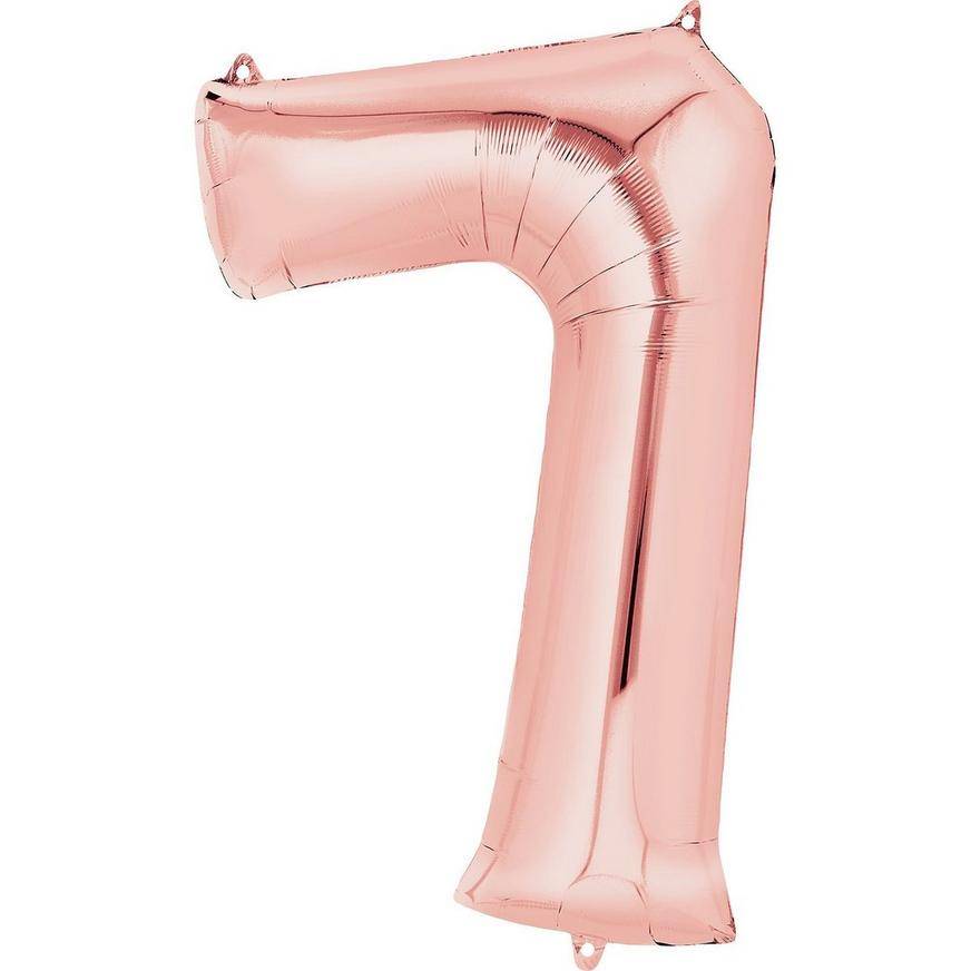 Uninflated 34in Rose Gold Number Balloon (7)