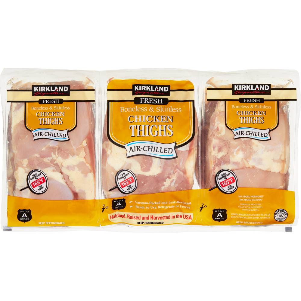 Kirkland Signature Air-Chilled Boneless Skinless Chicken Thighs (3 ct)