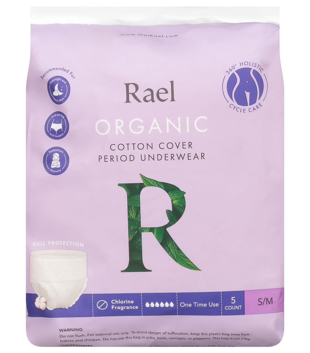 Rael Womens Organic Cotton Cover Period Underwear S/M
