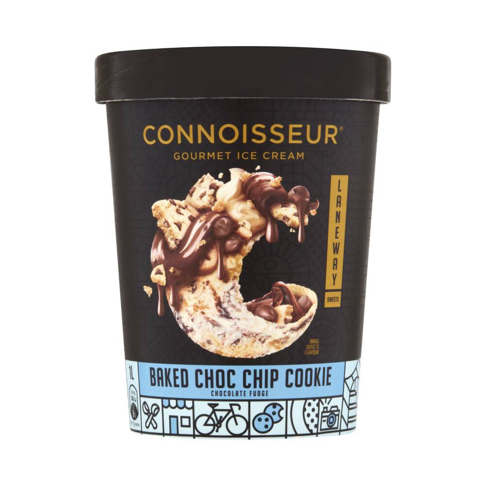 Connoisseur Laneway Sweets Baked Choc Chip Cookie Ice Cream 1L