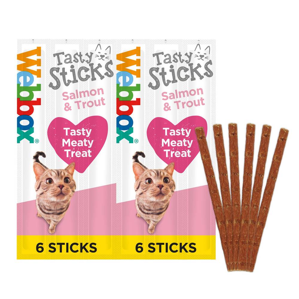 Webbox Tasty Sticks Salmon & Trout Cat Treats x6 30g