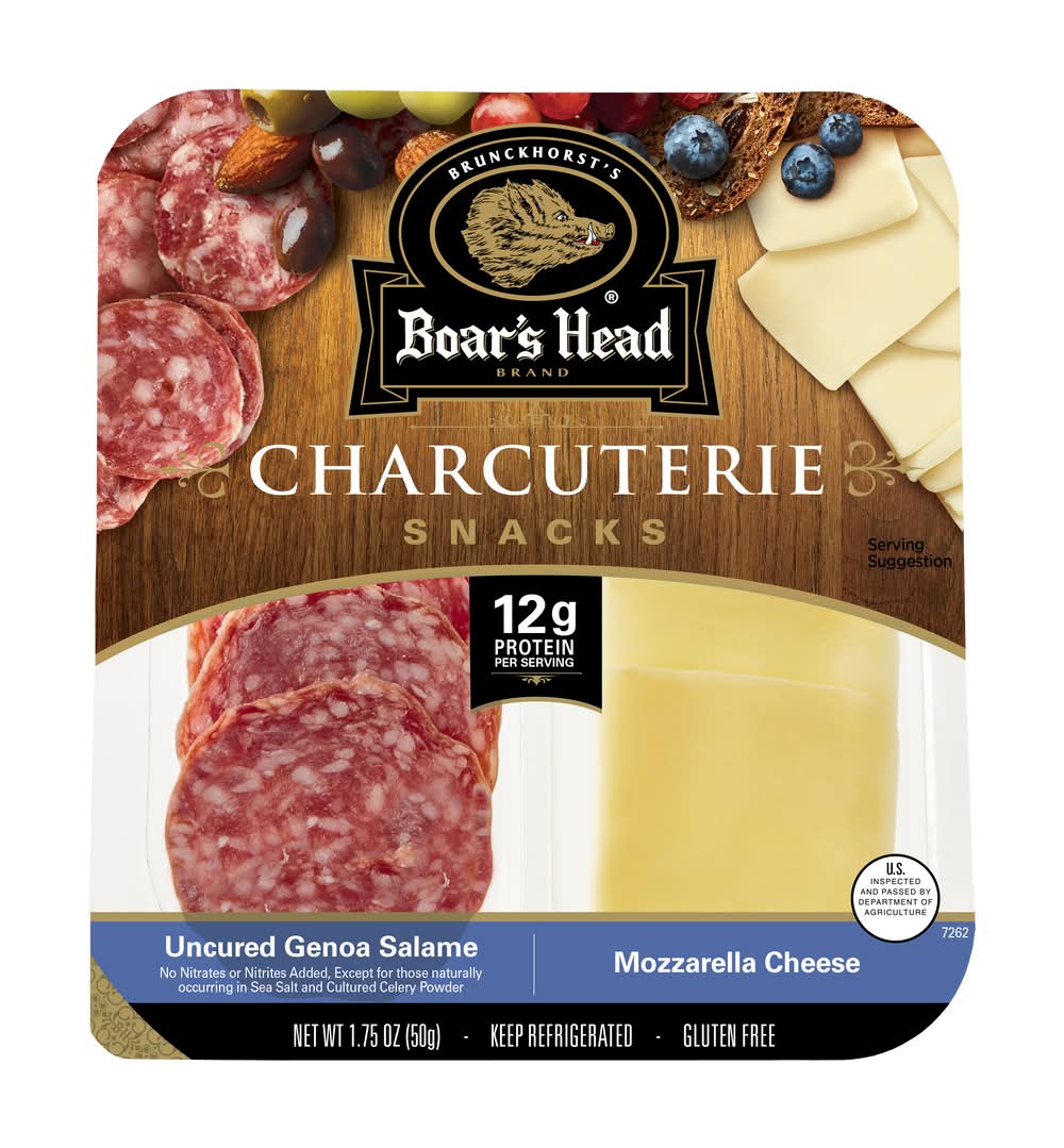 Boar's Head Charcuterie Uncured Genoa Salame & Mozzarella Cheese (1.75 oz, 2 ct)