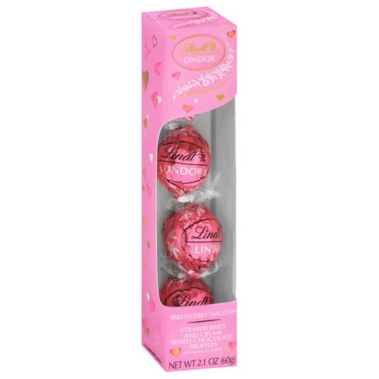 Order Lindt LINDOR Strawberries and Cream White Chocolate Candy Truffles, Valentine's Day White Chocolate with Strawberries and Cream White Truffle Filling, 2.1 oz. Gift Box food online from CVS store, VIENNA on bringmethat.com