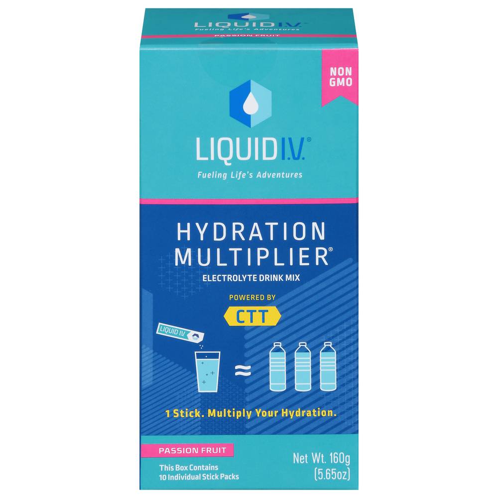 Liquid I.V. Electrolyte Drink Mix, Passion Fruit (5.65 oz, 10 ct)