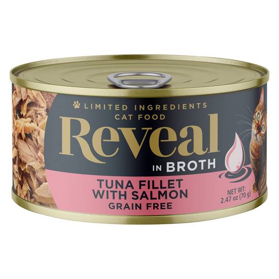 Reveal Tuna Fillet With Salmon in Broth Cat Food