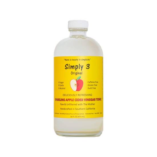 Simply 3 Original Sparkling Apple Cider Vinegar Tonic (16 fl oz