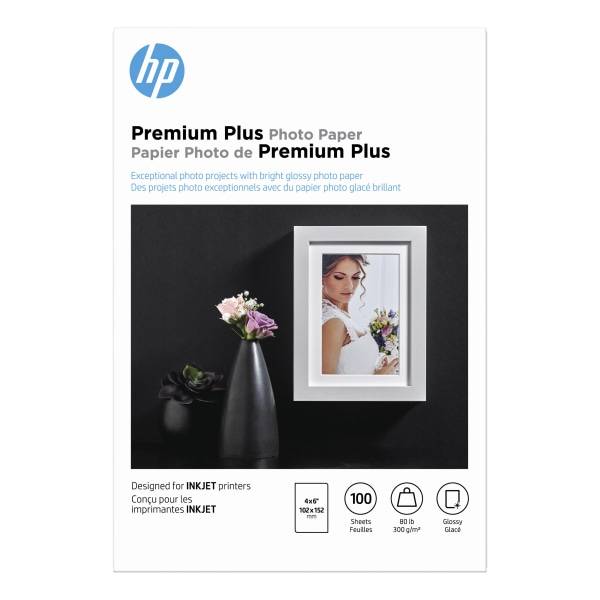 Hp Premium Plus Photo Paper For Inkjet Printers (100 ct)