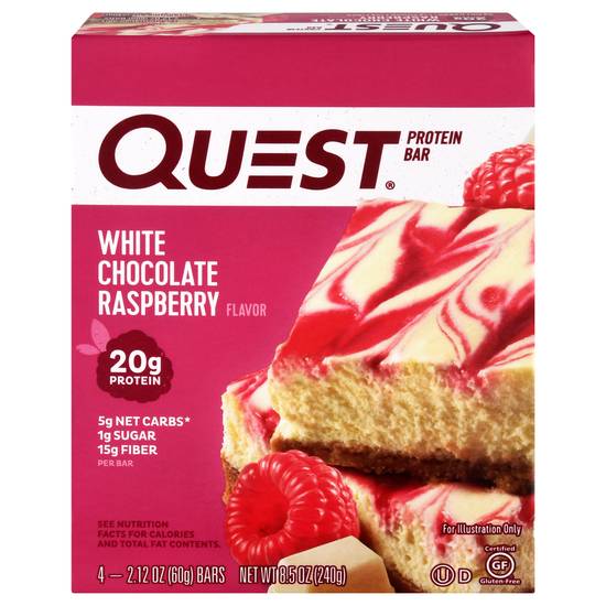 Quest White Chocolate Raspberry Flavor Protein Bar (4 ct)