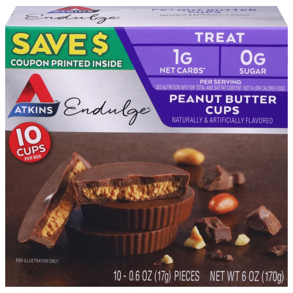 Atkins Endulge Dessert Treat Cups, Peanut Butter (10 x 0.6 oz)