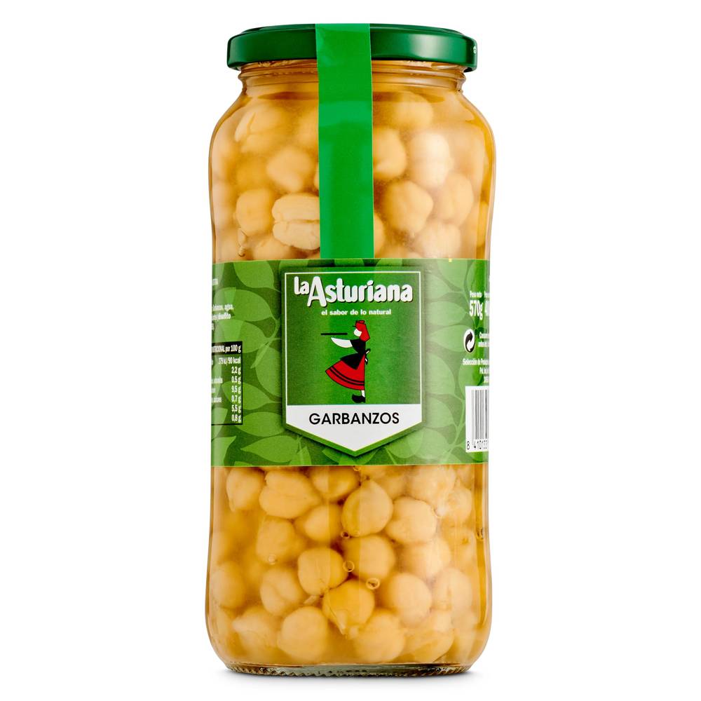 Garbanzo Cocido Legumbres La Asturiana Frasco 400 G