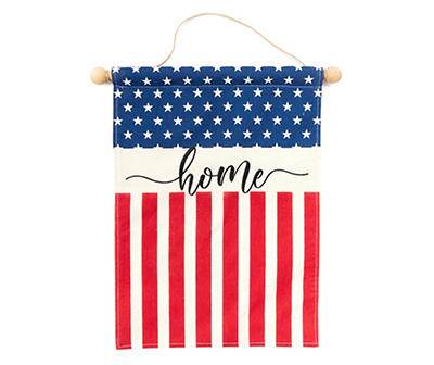 "Home" U.s. Flag Hanging Wall Banner