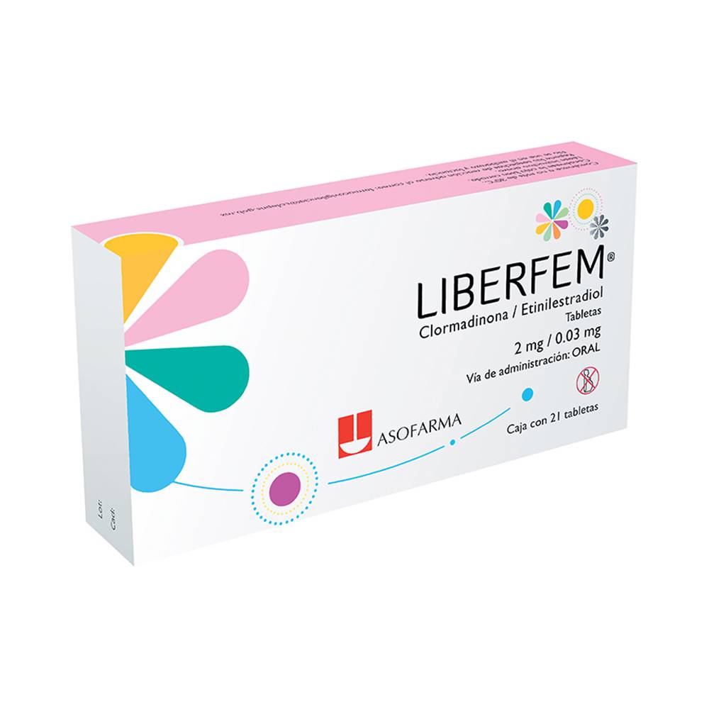Asofarma liberfem clormadinona/etinilestradiol tabletas 2 mg/0.03 mg (21 un)