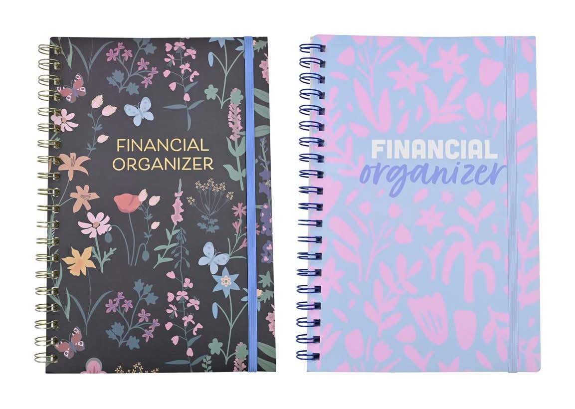 Floral Print Home Financial Organizer 2 Assorted Styles