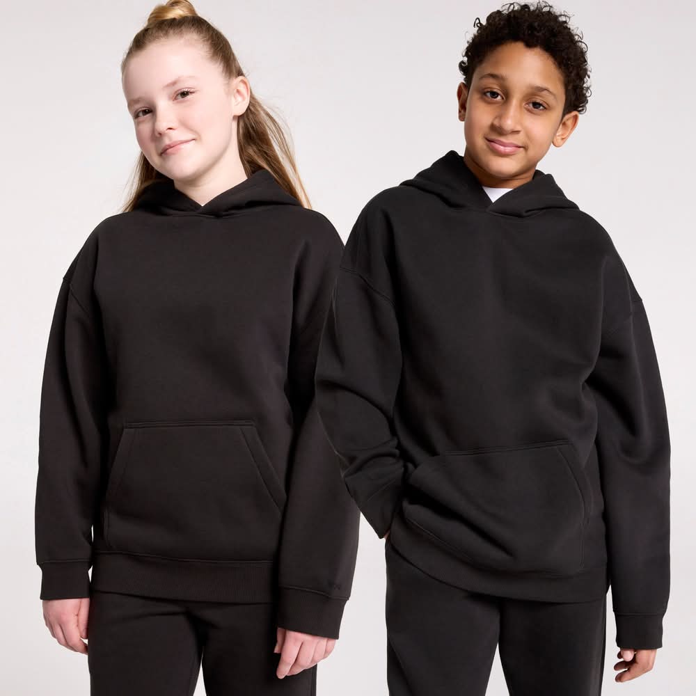 DSG Youth Classic Fleece Hoodie (Pure Black, S)