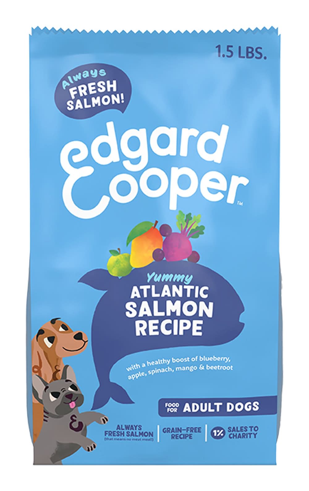Edgard & Cooper Yummy Norwegian Salmon Adult Dry Dog Food - Grain Free (Flavor: Salmon, Size: 1.5 Lb)