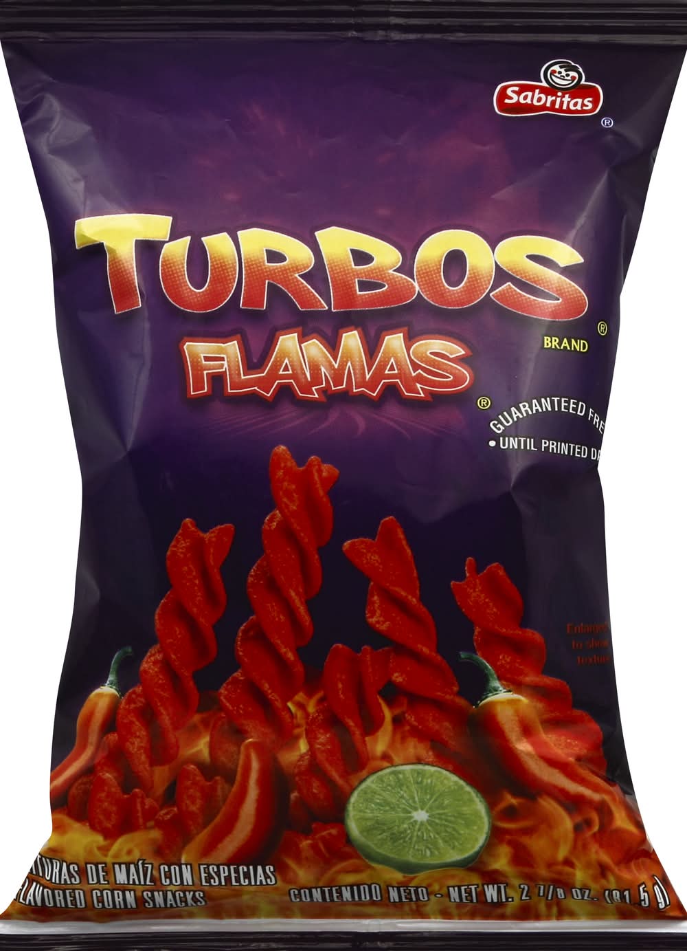 Sabritas Turbos Corn Snacks, Flamas (2.87 oz)