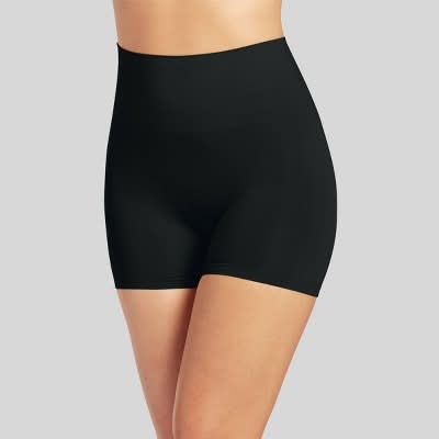 Jockey Generation™ Women's Tummy Smoothing Mid-Waist Boyshorts - Black M: Spandex Knit Shapewear Shorts