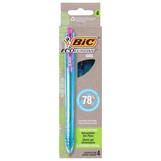 Bic Ecolutions Retractable Quick Drying Assorted Gel Pens