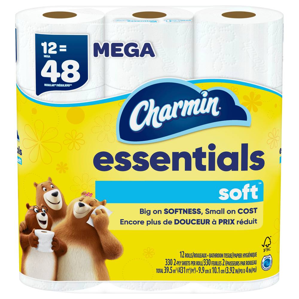 Charmin Essentials Soft Mega 2-ply Unscented Bathroom Tissue