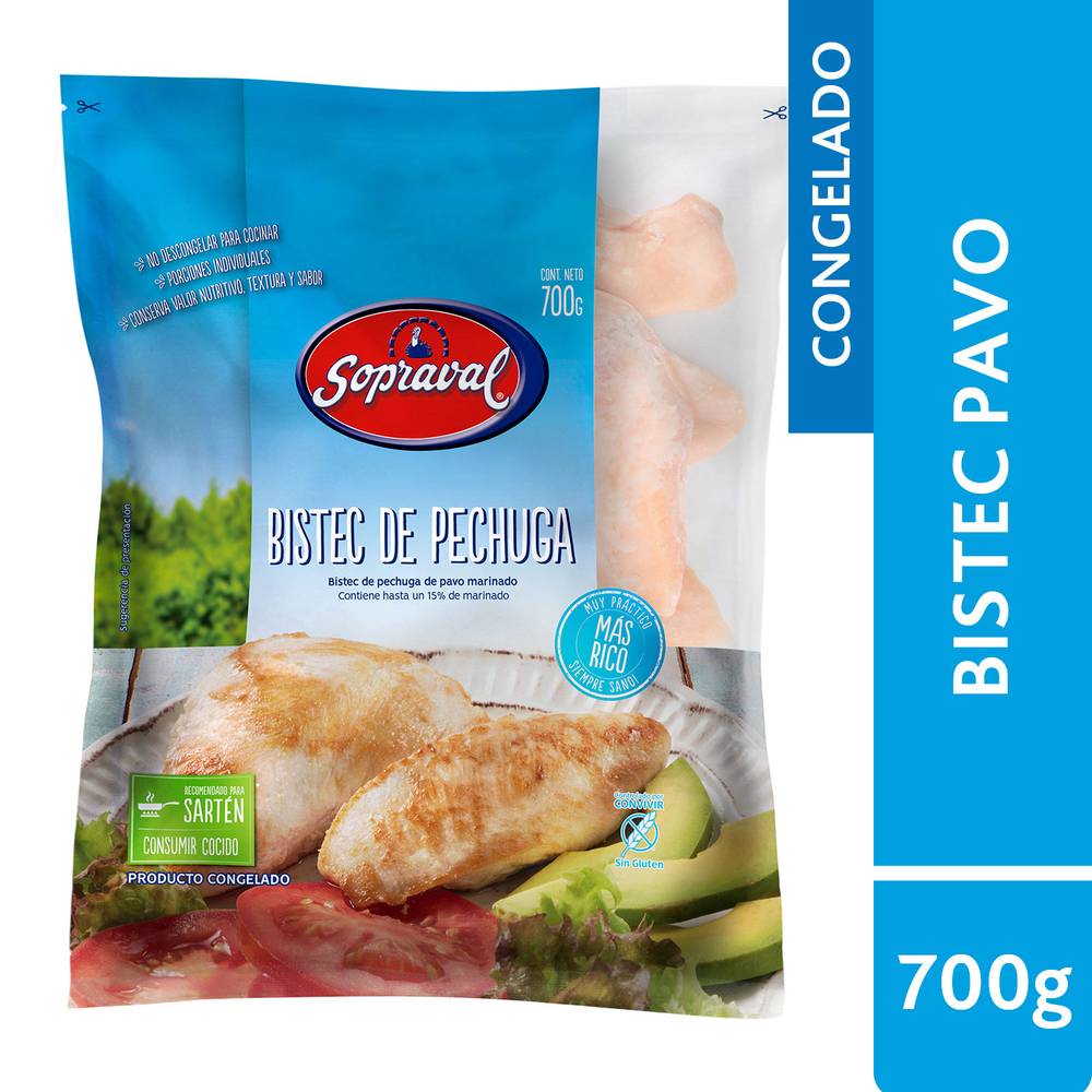 Sopraval · Bistec de pechuga de pavo marinado (700 g)