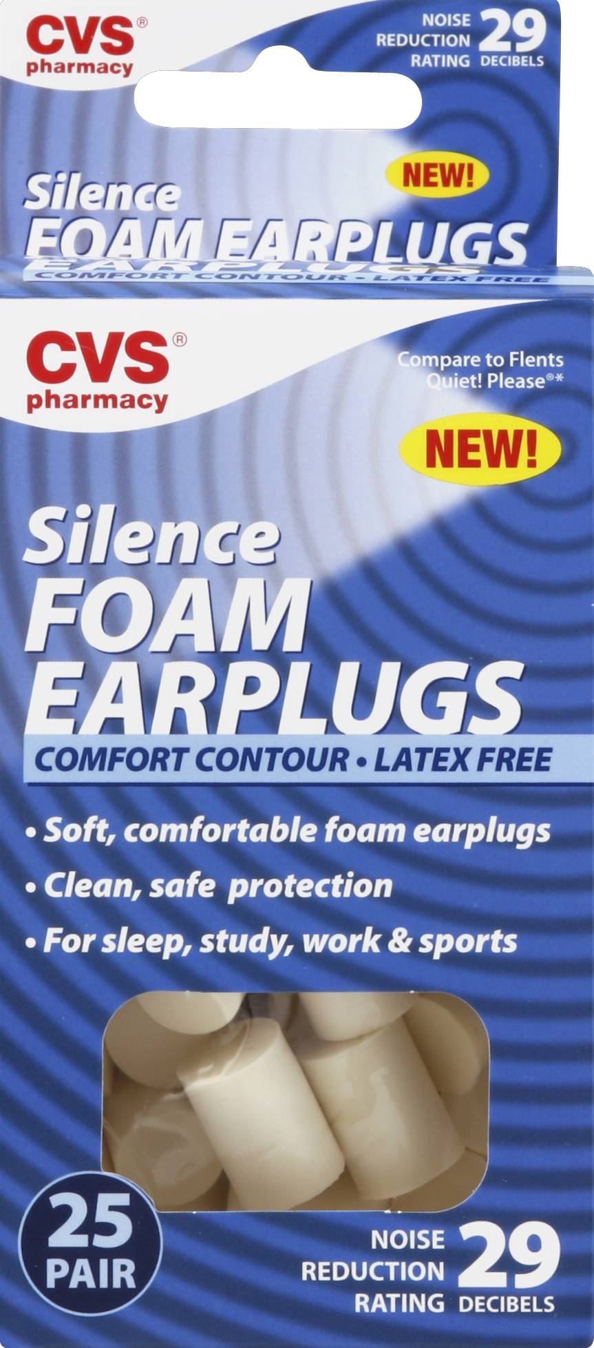 CVS Pharmacy Slilence Foam Comfort Contour Latex Free Earplugs