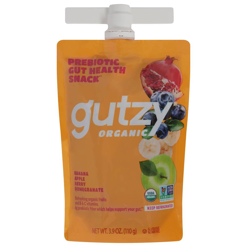 Gutzy Organic Banana Apple Berry & Pomegranate Gut Health Snack Fruit