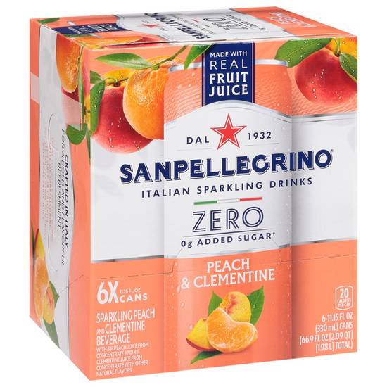 Sanpellegrino Sparkling Beverage Drink (6 pack, 11.15 fl oz) (peach clementine)