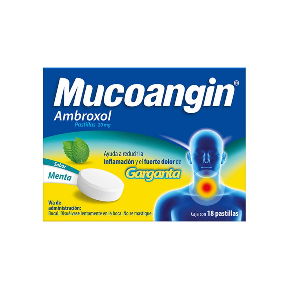 Sanofi mucoangin ambroxol pastillas 20 mg (18 piezas)