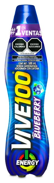 Vive 100% · Bebida energizante goyi sabor mora azul (500 ml)