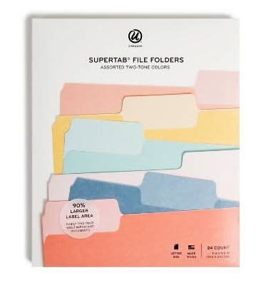 Les Produits U Supertab File Folders, Assorted (24 ct)