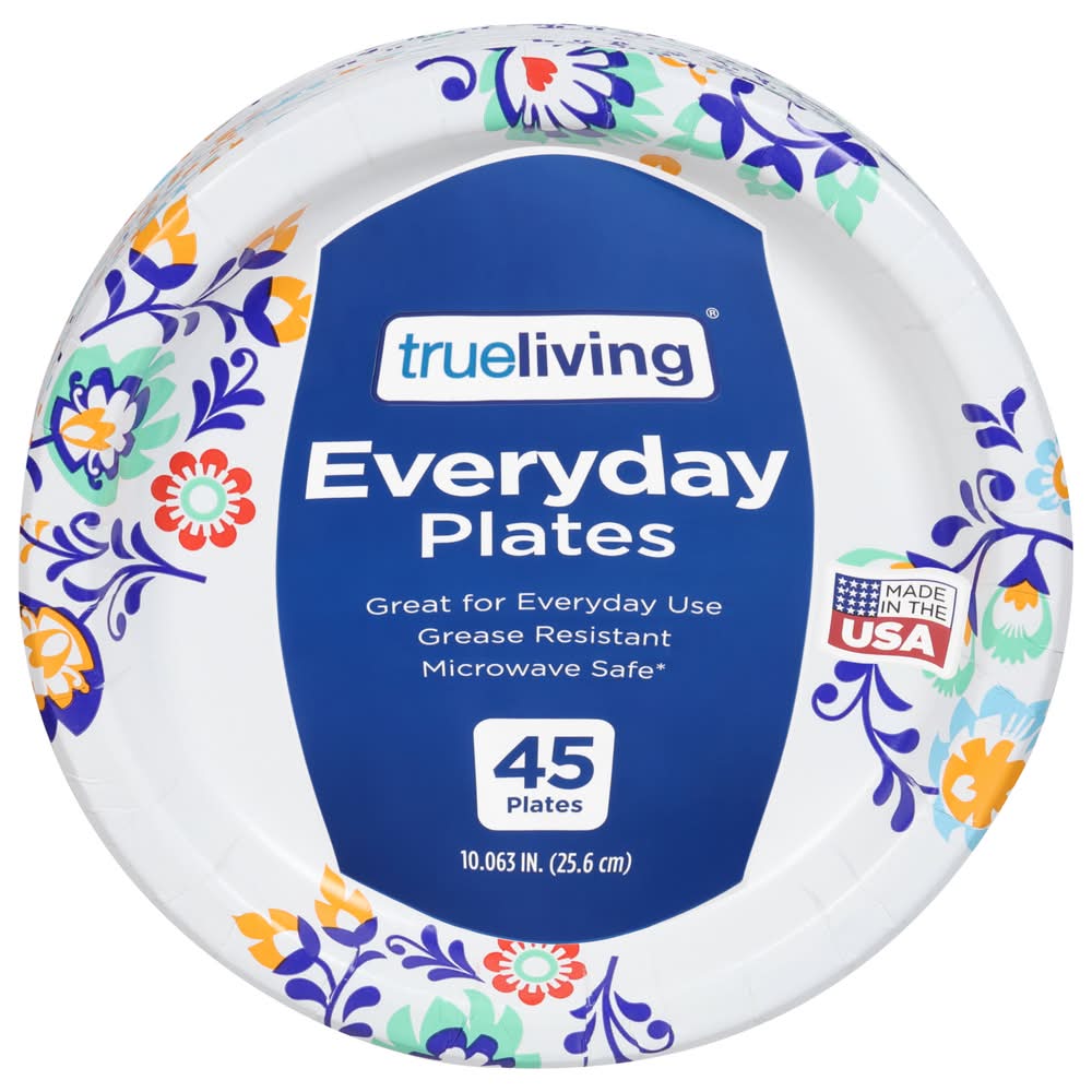 TrueLiving Everyday Plates, 10.063 in (45 ct)